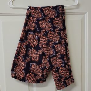 LuLaRoe Abstract Geometric Purple Orange TC Leggings tall & curvy plus size